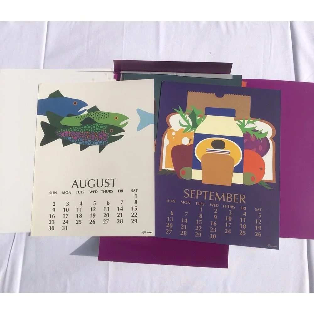 LINNEA POSTER CALENDAR for year 1992 - Can Be Reused 2048 Complete Leap Year